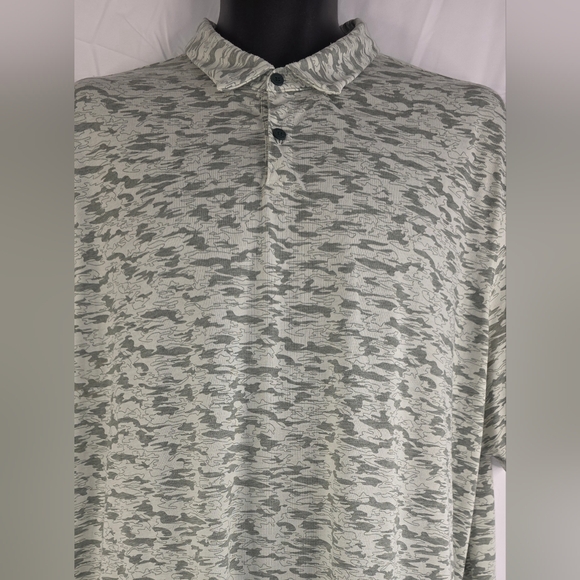 Adidas Go-To Camo Print Golf Polo Shirt Green Size 2XL H-2783 - Picture 3 of 10